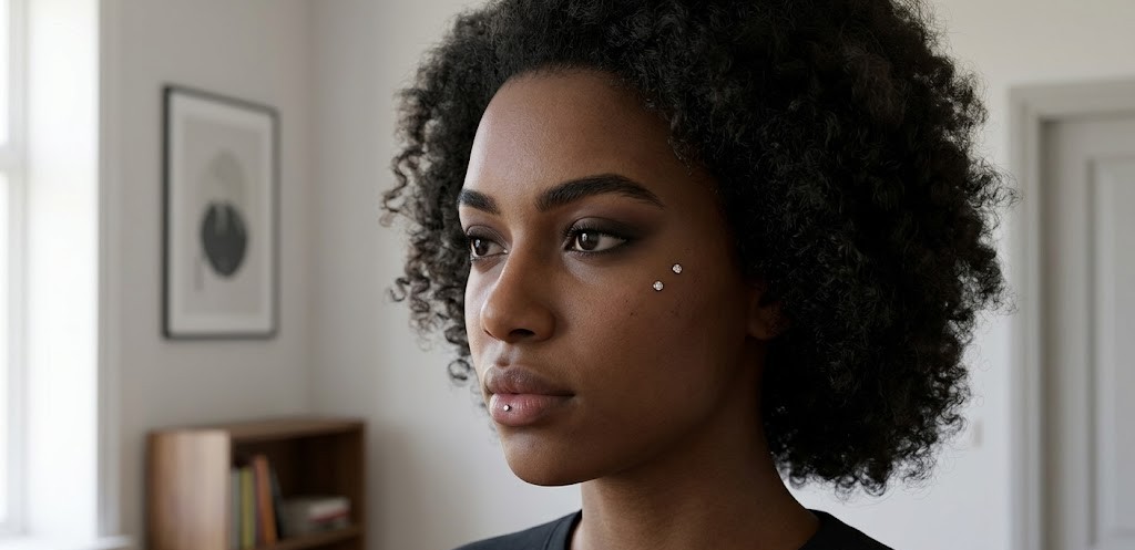 Cheek piercing